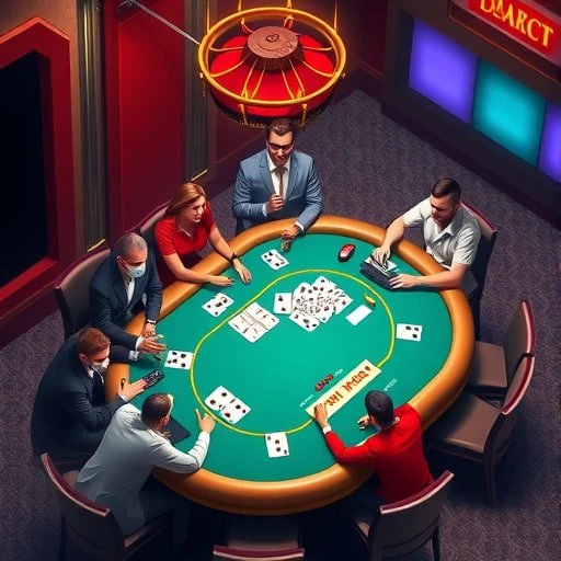 Pengguna berinteraksi dengan dealer kasino langsung pada permainan poker di uno46